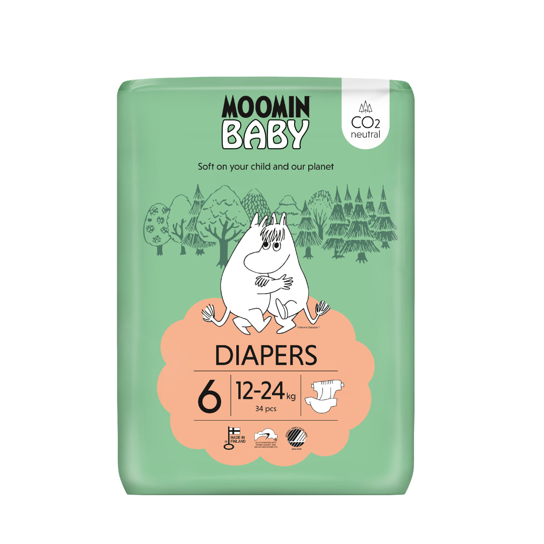 Pañales para bebé MOOMIN BABY talla 6 - 34 unidades | 12-24 kg