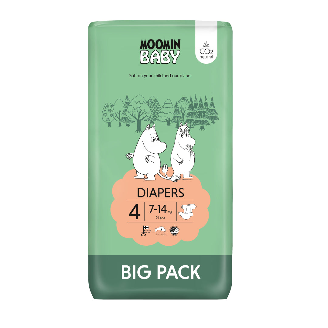 Pañales MOOMIN BABY Talla 4 - 63 unidades Pack Grande | 7-14Kg