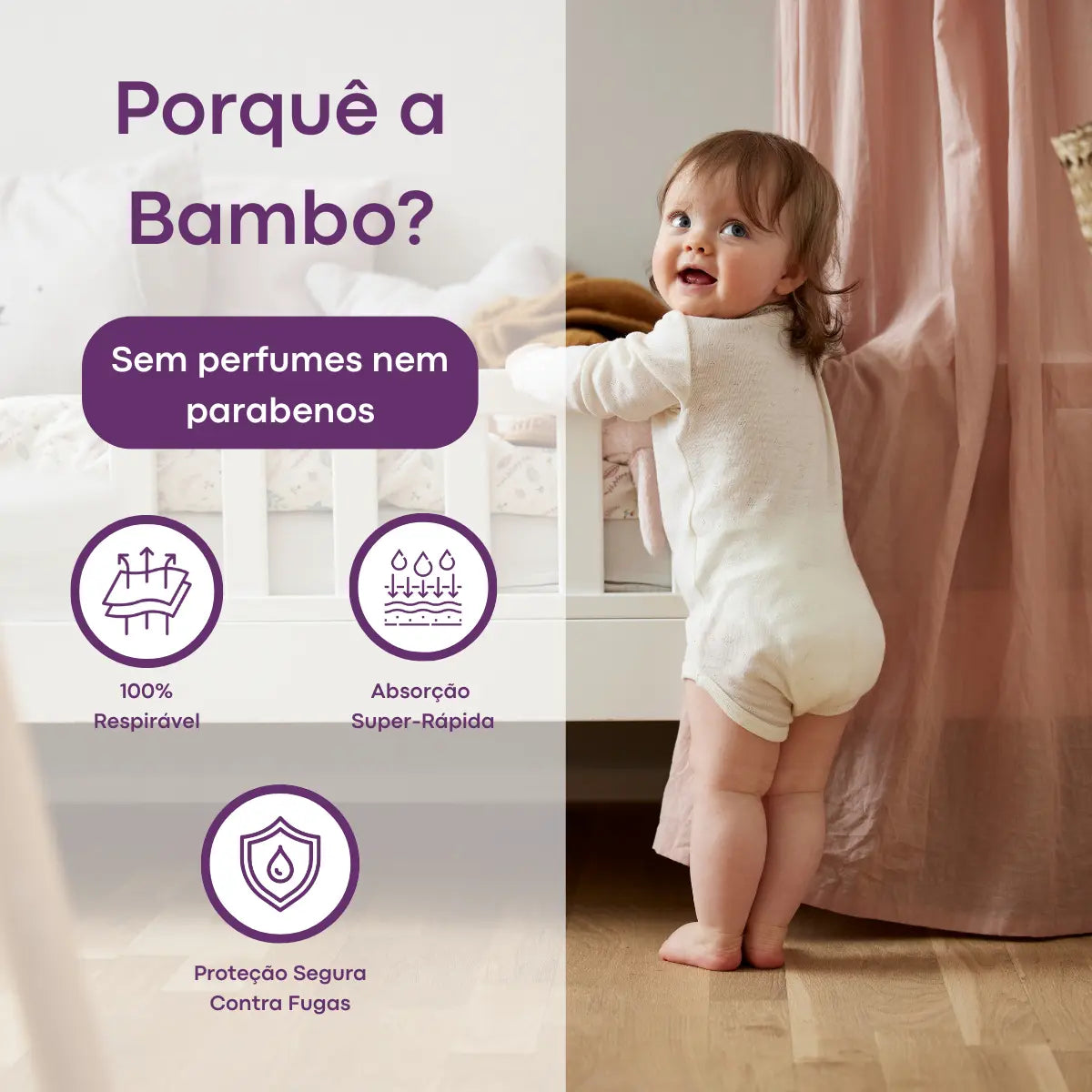 Fraldas ecológicas Bambo Nature T1 22un | 2-4Kg