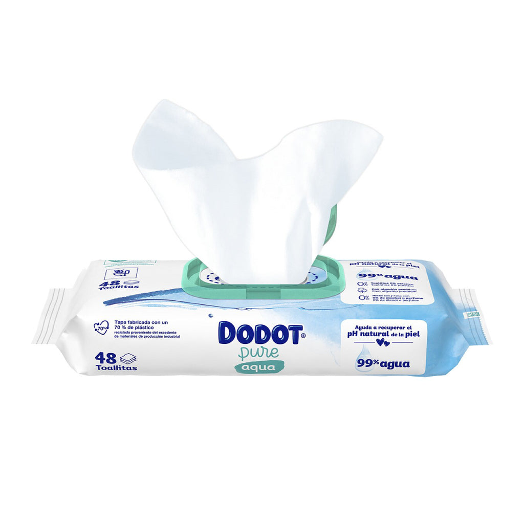 Toalhitas Dodot Bebé Aqua Pure 0%Plástico 48un