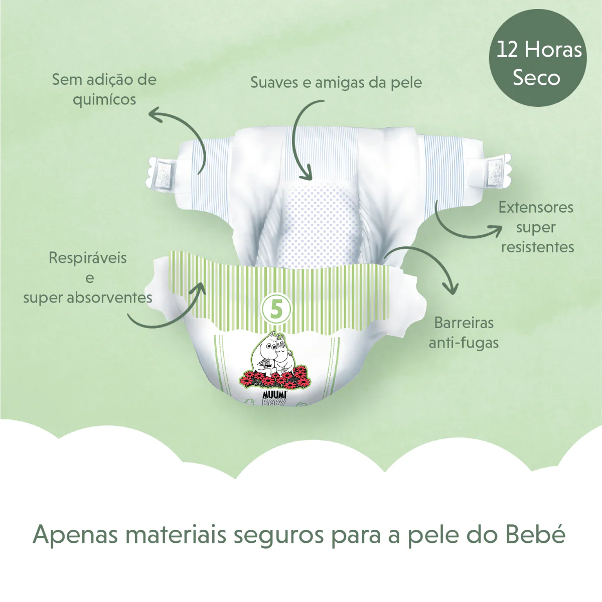 Pañales para bebé MOOMIN BABY talla 5 - 60 unidades paquete grande | 10-16 kg