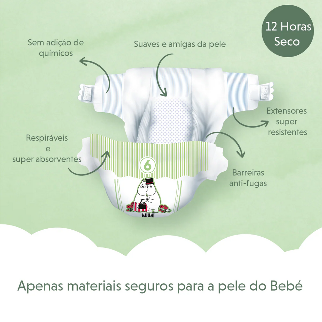 Fraldas de Bebé MOOMIN BABY T6 - 51 un Big Pack | 12-24Kg