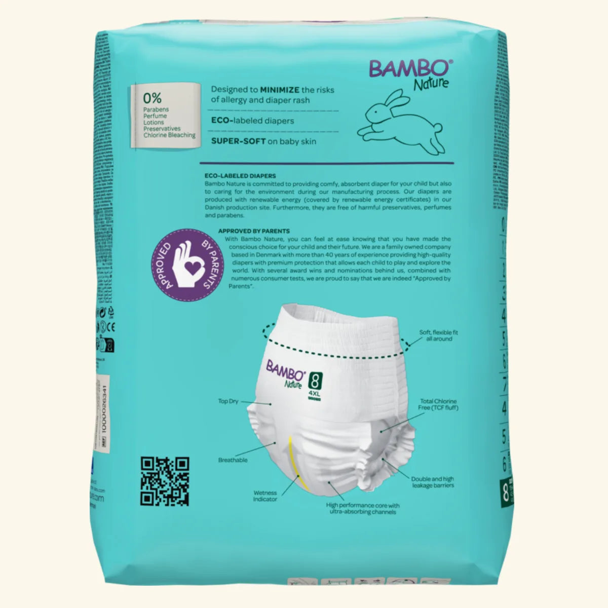 Fraldas-cueca ecológicas Bambo Nature Pants T8 16un (19 kg+) - imagem 4