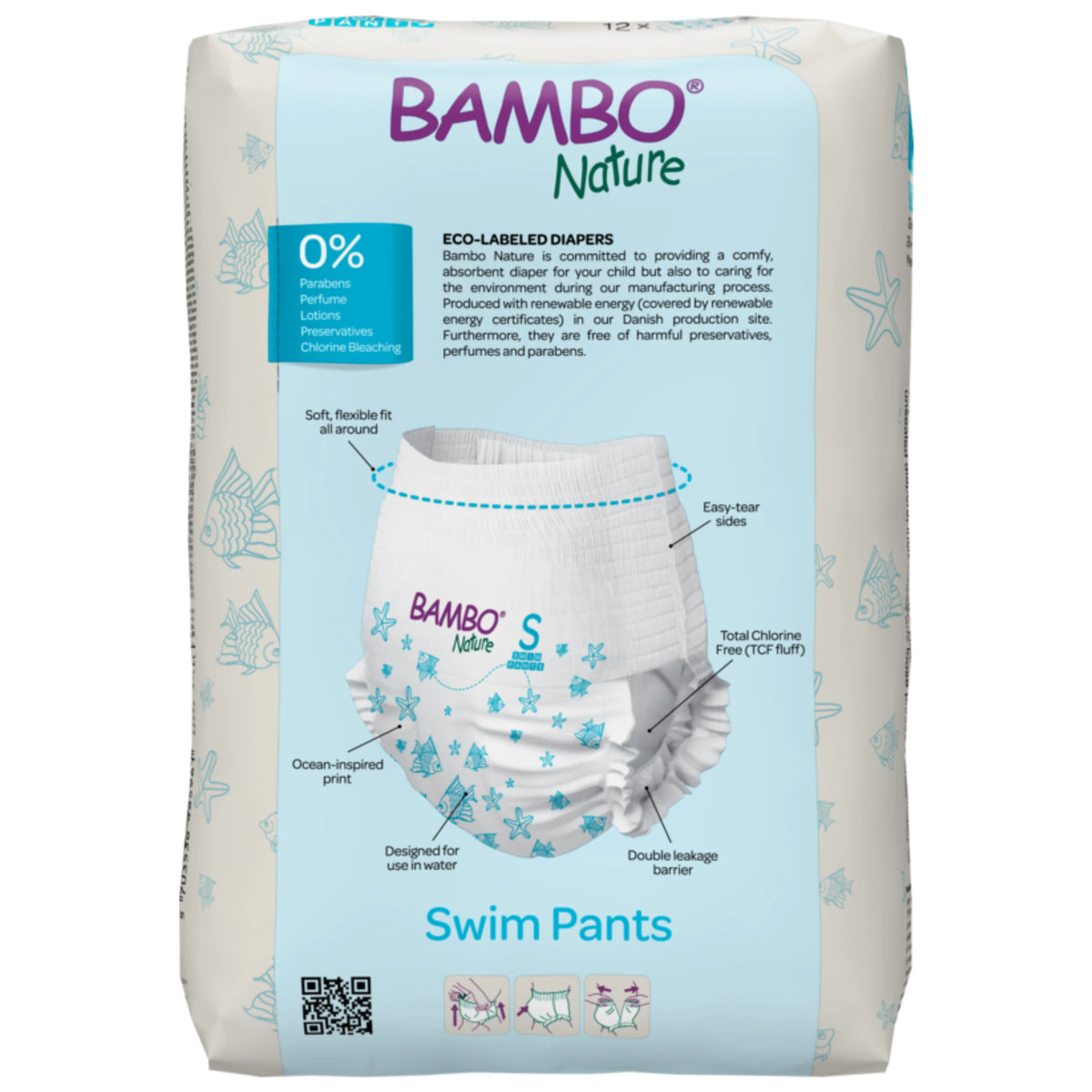 Fraldas de banho Bambo Nature Swim S 12un (7-12 kg) - imagem 2