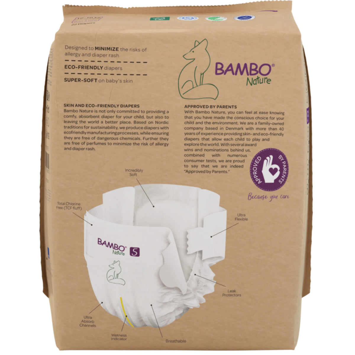 Fraldas ecológicas Bambo Nature T5 Paper Bag 132un (12-18 kg) - imagem 4